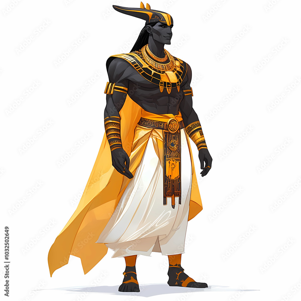 Obraz premium Osiris Egyptian God Cartoon