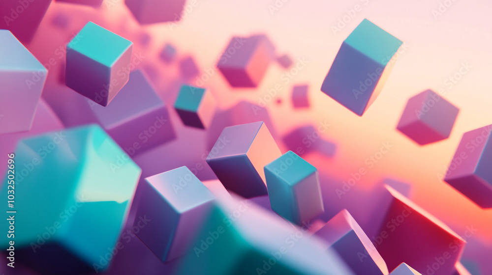 Abstract 3D Colorful Cubes Background Geometric Shapes Pastel Design Abstract 3D Colorful Cubes Background Geometric Shapes Pastel Design