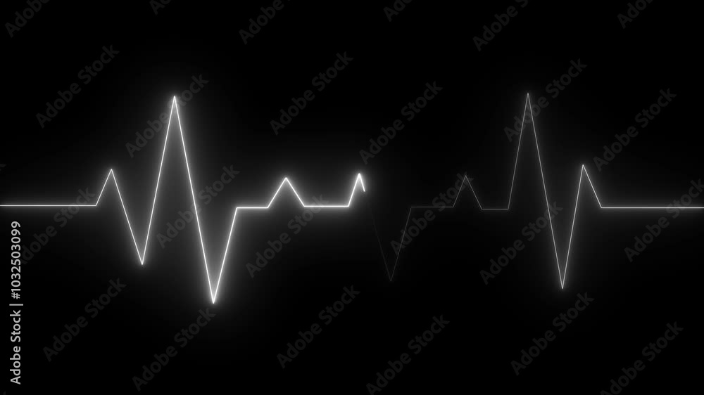 Neon effect heartbeat line seamless looping. Neon effect heartbeat line seamless looping.