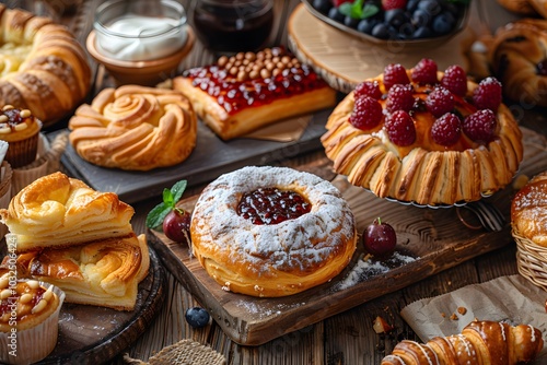 A Delectable Display of Pastries and Desserts