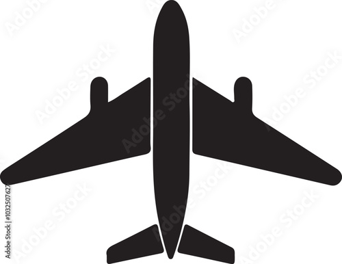 The airplane silhouette vector,  Aeroplane clipart, and Plane icon set are isolated.