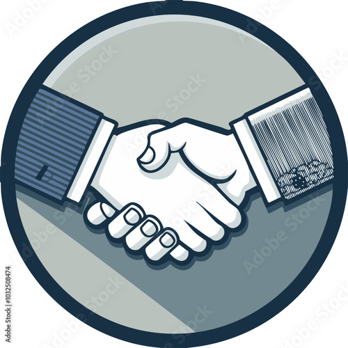 Handshake of business partners symbol. Agreement deal,  Isolated vector illustration