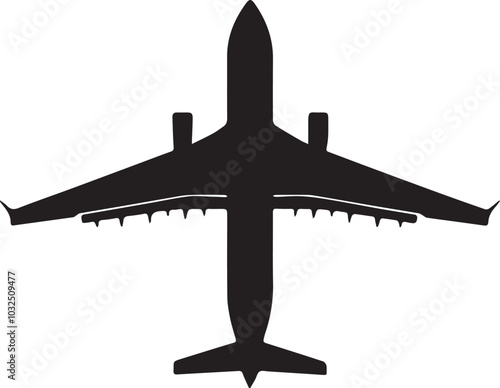 The airplane silhouette vector,  Aeroplane clipart, and Plane icon set are isolated.