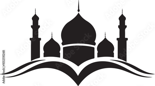 Islamic Lantern Silhouettes Hanging on Chains – Ramadan and Eid Decorative Concept