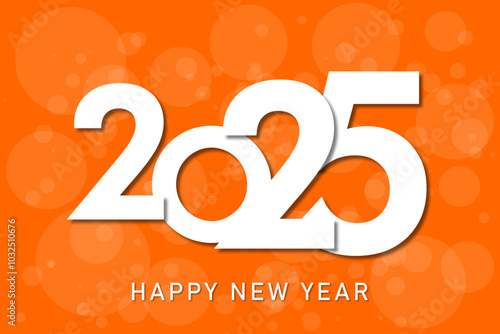 Happy new year - best wishes 2025 with colorful truncated number. Perfect vector for poster, banner, greeting and new year 2025 celebration.