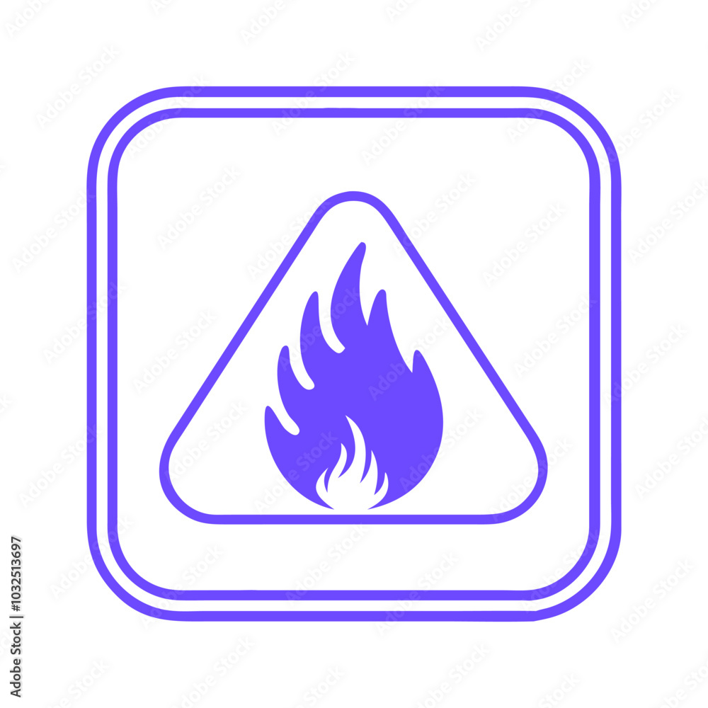 Caution flammable icon vector art image Caution flammable icon vector art image