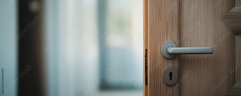 close up view of modern door handle and lock, showcasing sleek design and functionality of contemporary entryway. soft focus in background adds sense of depth and tranquility close up view of modern door handle and lock, showcasing sleek design and functionality of contemporary entryway. soft focus in background adds sense of depth and tranquility
