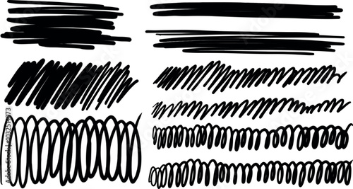 a set of drawn doodles and underlines