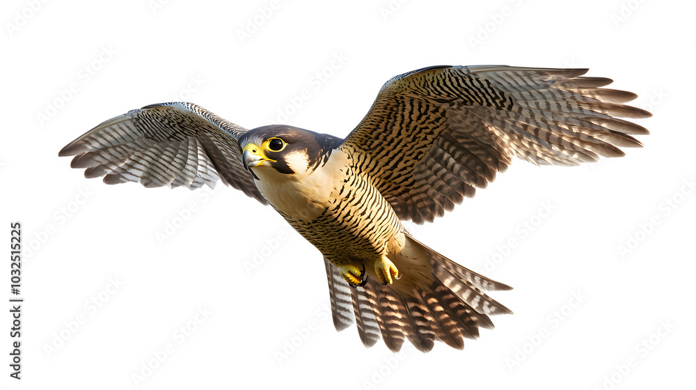 Fototapeta premium Peregrine Falcon Bird, on Transparent PNG Background, Photo Realistic, Wallpaper, Cover and Screen for Smartphone, PC, Laptop, Transparent PNG