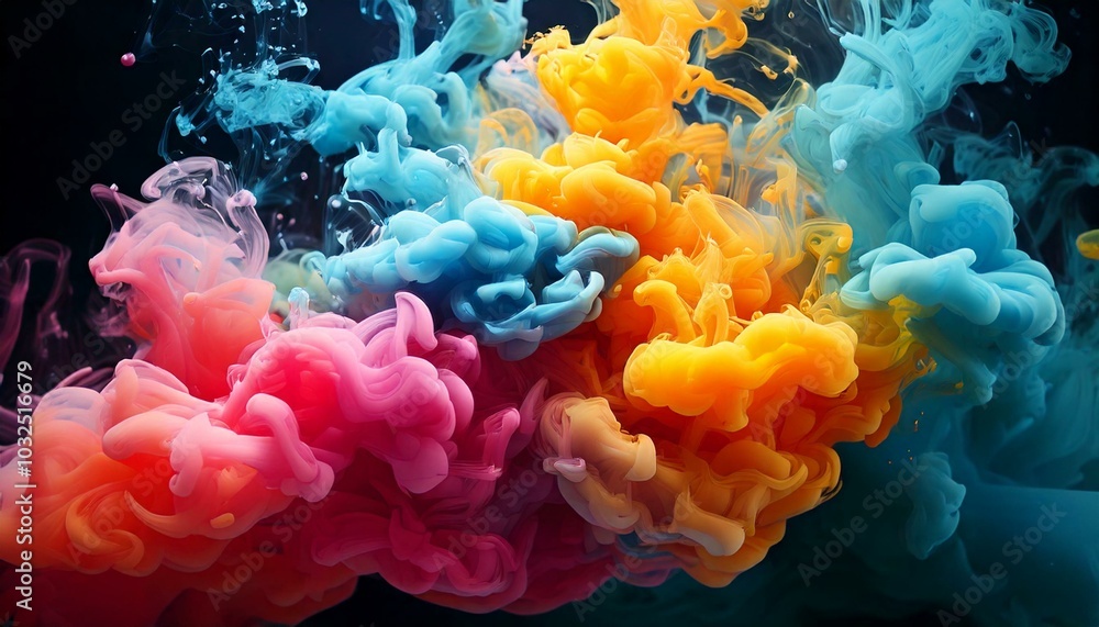 Obraz premium The artistry of colorful smoke creates mesmerizing visuals. 