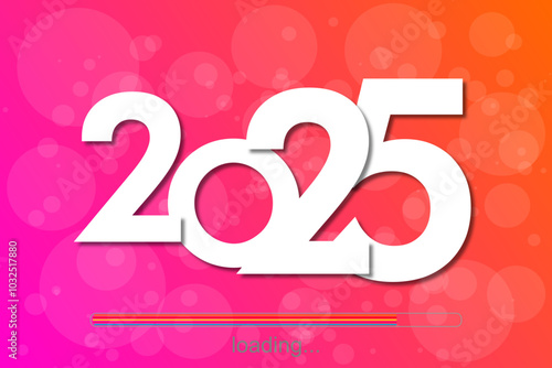 Happy new year - best wishes 2025 with colorful truncated number. Perfect vector for poster, banner, greeting and new year 2025 celebration.