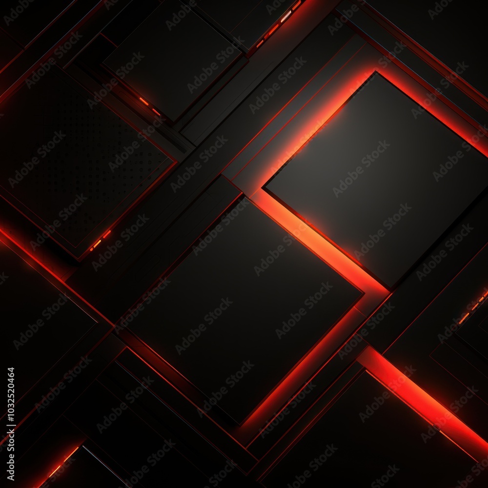 Futuristic red and black geometric background. Neon highlights, modern design Futuristic red and black geometric background. Neon highlights, modern design