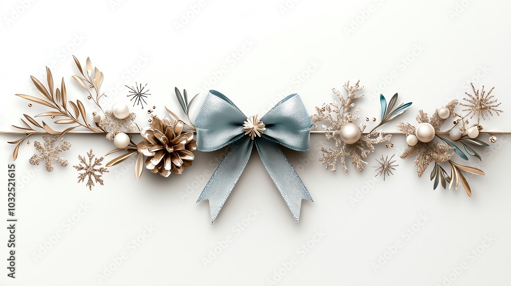 a sparkling Christmas bow clipart, silver glitter, watercolor illustration, snowflake accent, isolated on white background a sparkling Christmas bow clipart, silver glitter, watercolor illustration, snowflake accent, isolated on white background