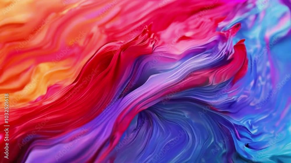 Multicolored paint waves with layered textures slowly blend, transitioning deep reds soft blues, sophisticated yet tranquil business, 4k High-Quality texture background Animation Video Multicolored paint waves with layered textures slowly blend, transitioning deep reds soft blues, sophisticated yet tranquil business, 4k High-Quality texture background Animation Video
