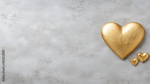 Regal Gold Leaf Heart Design - Luxurious Metallic Finish with Opulent Style and Elegant Aesthetic for Upscale Decor and Branding