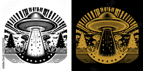 ufo in the sky design