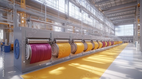 3D visualization of large scale textile machines in operation 