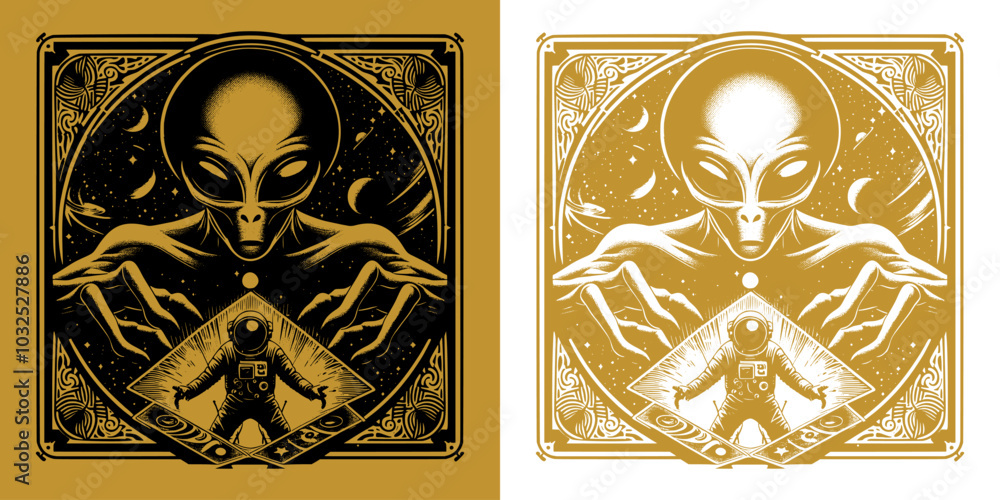 Obraz premium alien and astronaut design