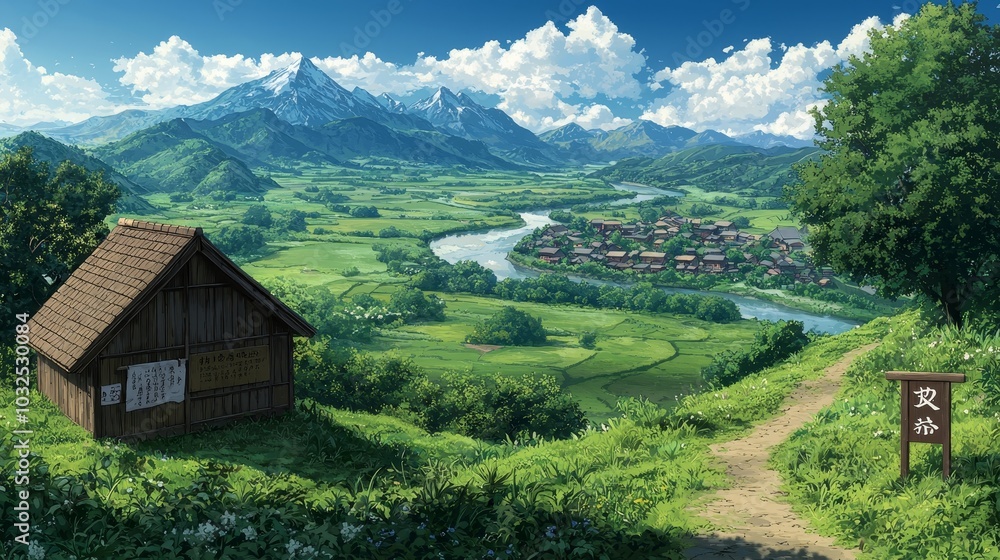 Tranquil Overlook Idyllic Wooden Shack Amidst Majestic Mountain Landscape - Serene Countryside Escape Tranquil Overlook Idyllic Wooden Shack Amidst Majestic Mountain Landscape - Serene Countryside Escape