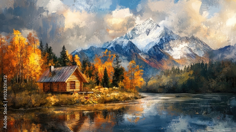 Fototapeta premium Mountain Cabin