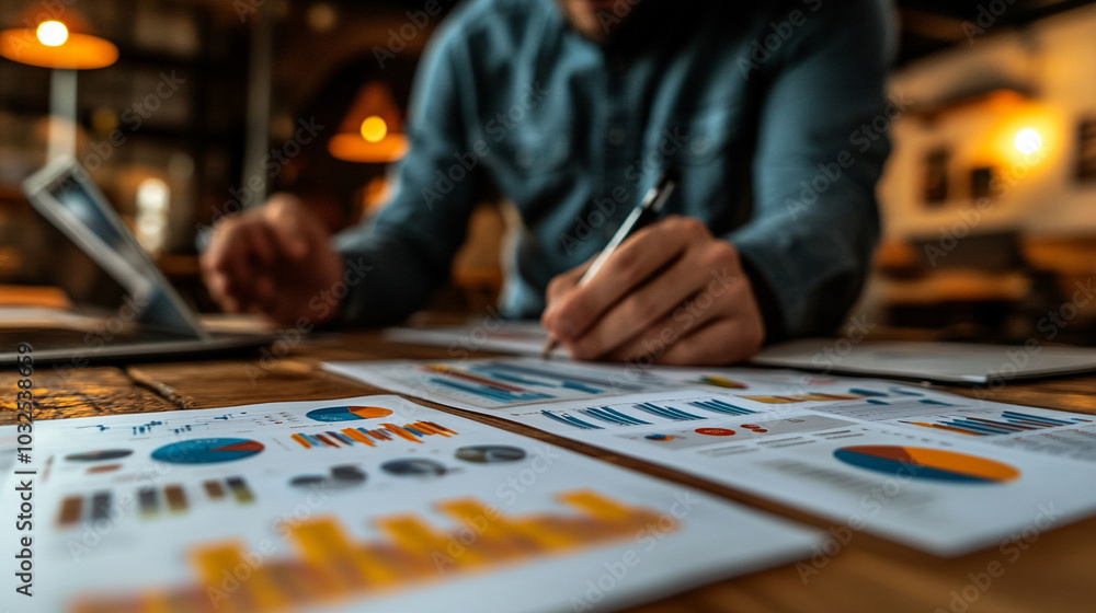 on the table there are charts , in the background there are man's hands
on the table there are charts , in the background there are man's hands