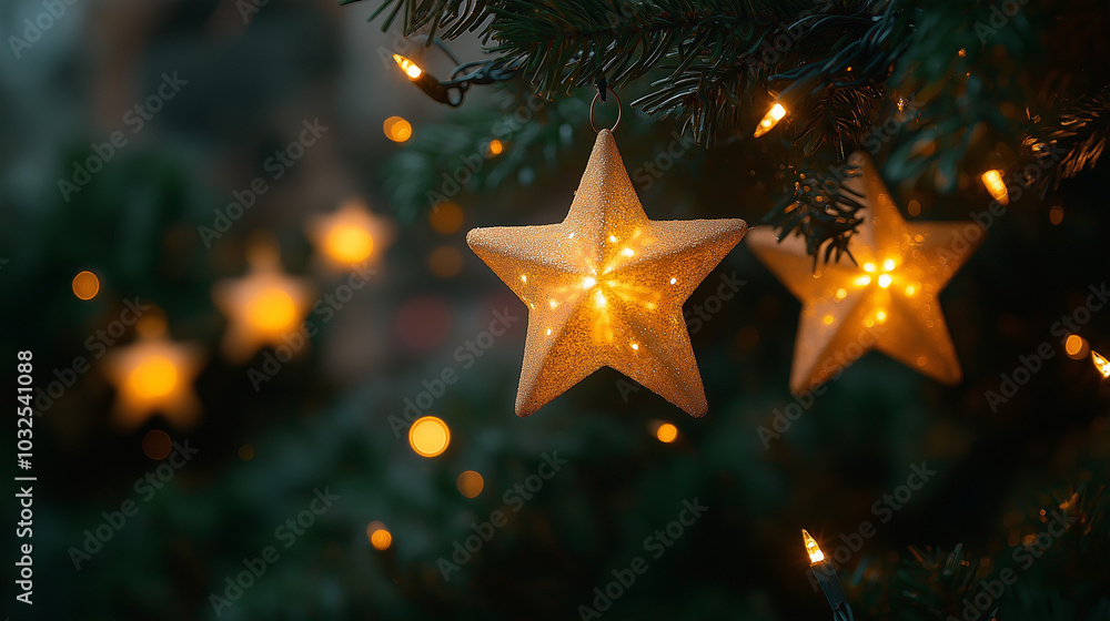 Festive abstract background with bokeh defocused lights and stars. Christmas background. Festive abstract background with bokeh defocused lights and stars. Christmas background.