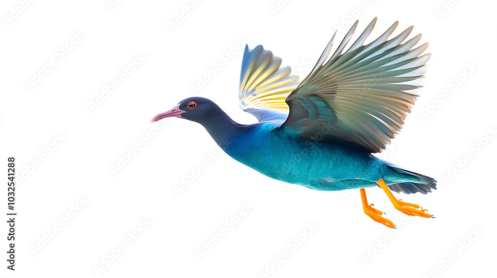Fototapeta premium Purple Gallinule Bird, on Transparent PNG Background, Photo Realistic, Wallpaper, Cover and Screen for Smartphone, PC, Laptop, Transparent PNG