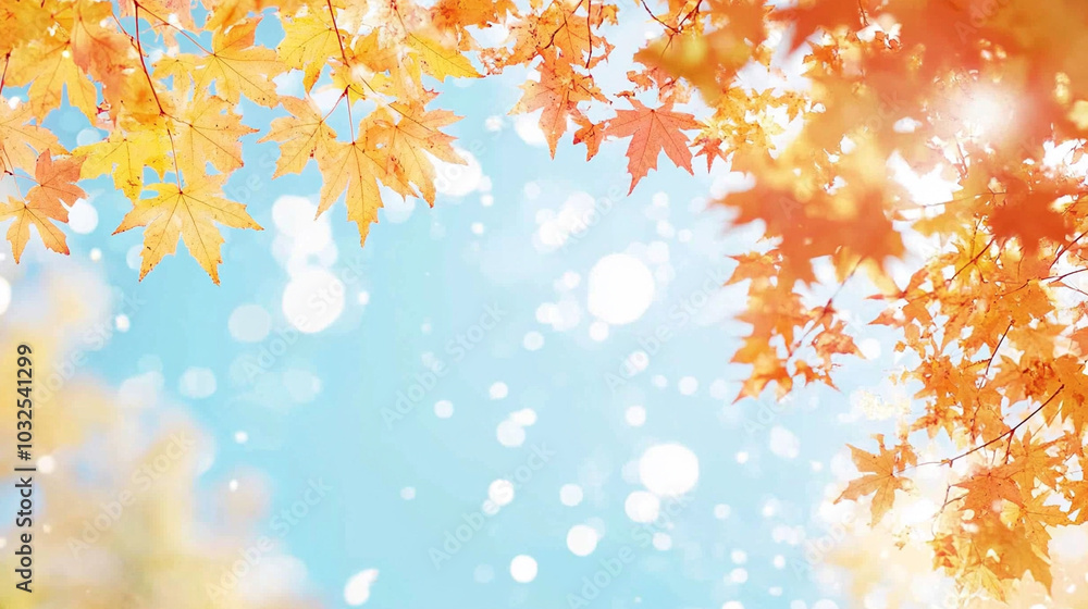 Blurry autumn background with a frame of colorful yellow and red oak foliage on a sunny day. Soft focus abstract image with beautiful bokeh and sunlight.
Blurry autumn background with a frame of colorful yellow and red oak foliage on a sunny day. Soft focus abstract image with beautiful bokeh and sunlight.