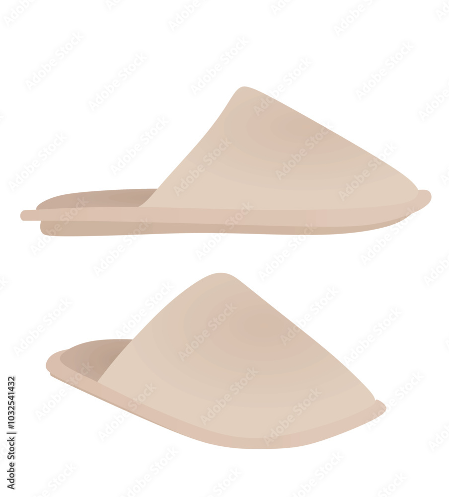 Brown home footwear. vector illustration Brown home footwear. vector illustration
