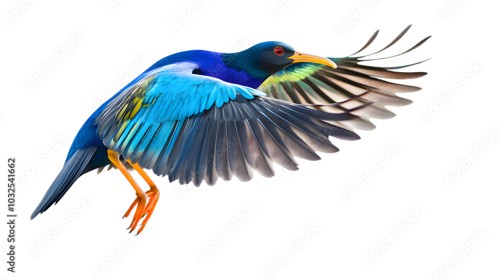 Obraz premium Purple Gallinule Bird, on Transparent PNG Background, Photo Realistic, Wallpaper, Cover and Screen for Smartphone, PC, Laptop, Transparent PNG