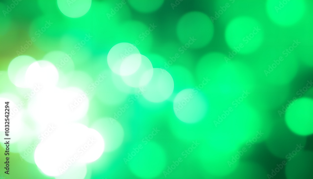 Naklejka premium Abstract blurred emerald background with round bokeh, photo isolated with white highlights, png