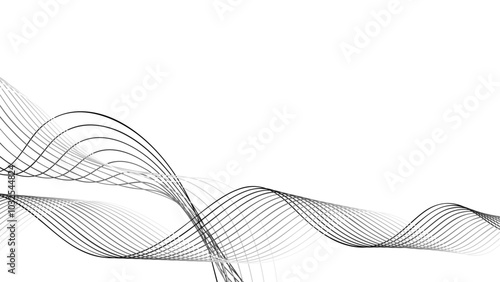 Abstract wavy blue lines vector illustration for digital business backdrop