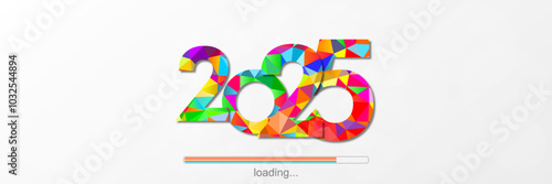 Happy new year - best wishes 2025 with colorful truncated number. Perfect vector for poster, banner, greeting and new year 2025 celebration.