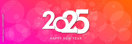 Happy new year - best wishes 2025 with colorful truncated number. Perfect vector for poster, banner, greeting and new year 2025 celebration.