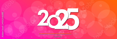 Happy new year - best wishes 2025 with colorful truncated number. Perfect vector for poster, banner, greeting and new year 2025 celebration.