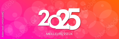 Bonne année - meilleurs vœux 2025 - vecteur pour affiche, bannière, salutation et célébration du nouvel an 2025.	