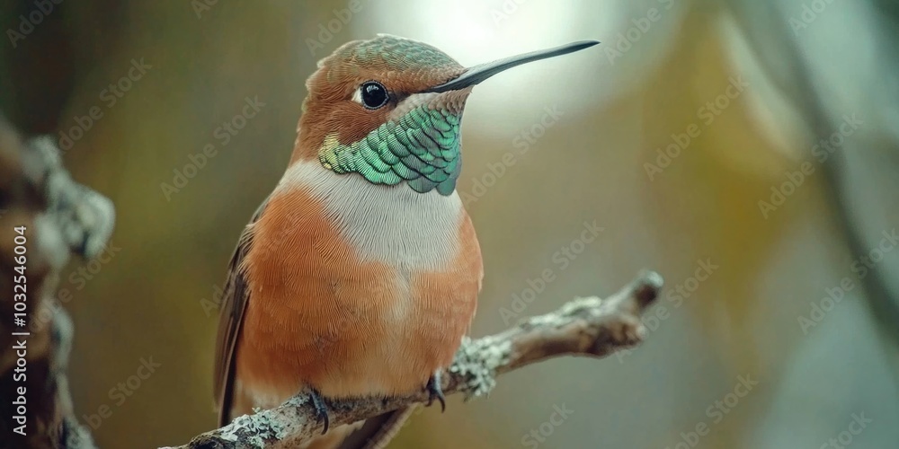Fototapeta premium Vivid Hummingbird on Branch