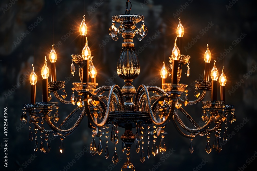 Elegant Crystal Chandelier Illuminating a Luxurious Space Elegant Crystal Chandelier Illuminating a Luxurious Space