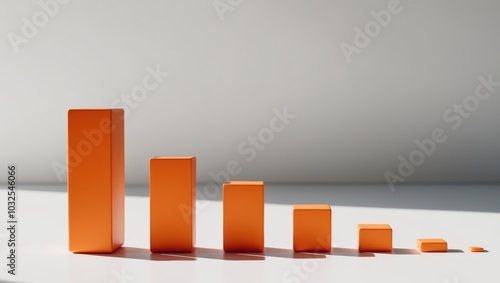 Orange Bars Representing Growth and Progression. photo