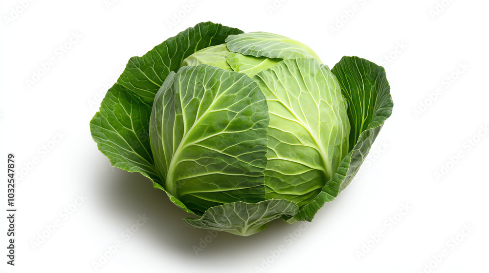Fresh green cabbage on white background Fresh green cabbage on white background
