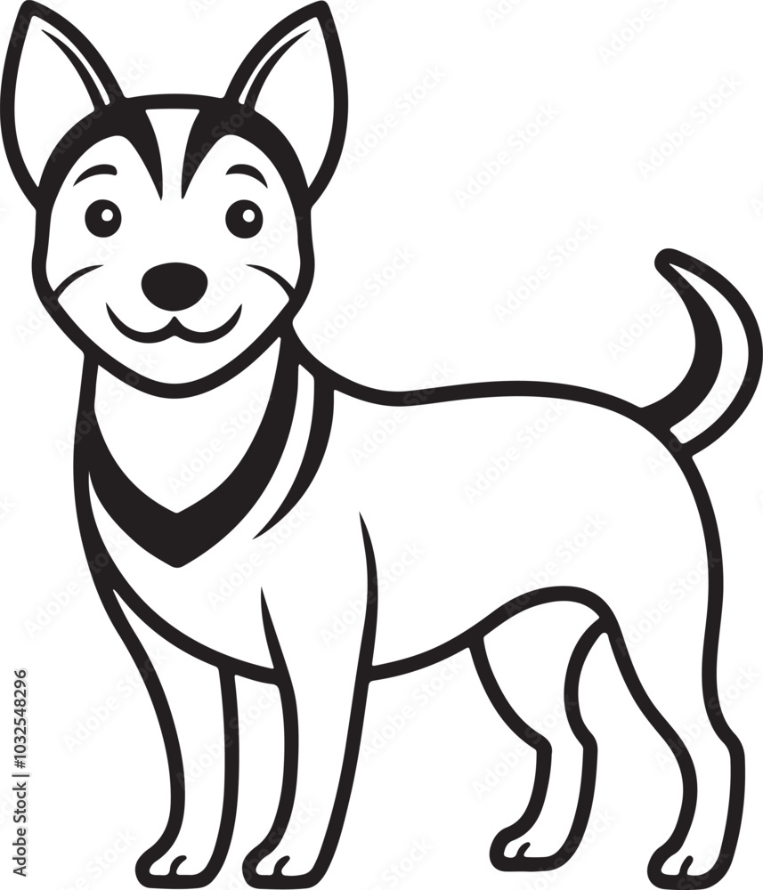 Dog vector silhouette outline image Dog vector silhouette outline image