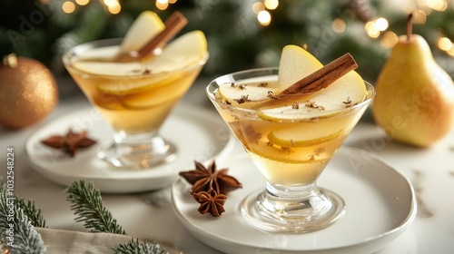Refreshing apple cocktail served in a vintage glass with cinnamon at a cozy g...