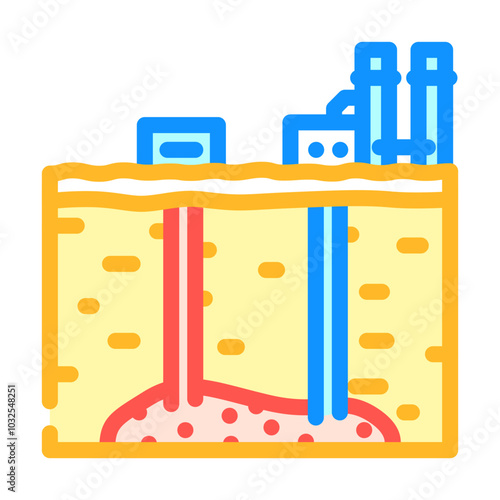 well geothermal energy color icon vector. well geothermal energy sign. isolated symbol illustration