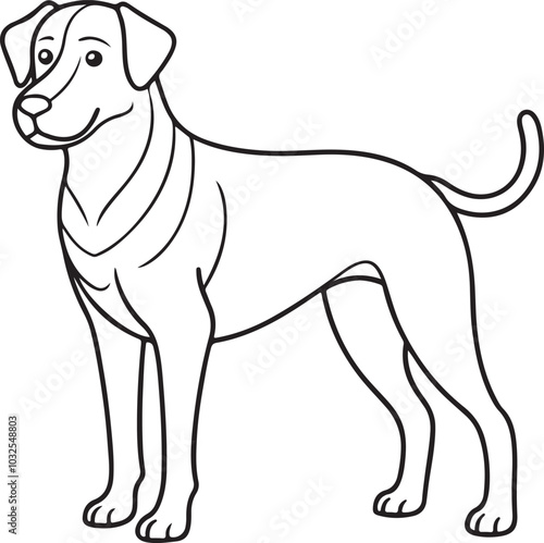 Dog vector silhouette outline image 