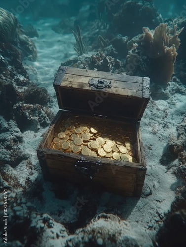 Wooden Chest on Sandy Beach