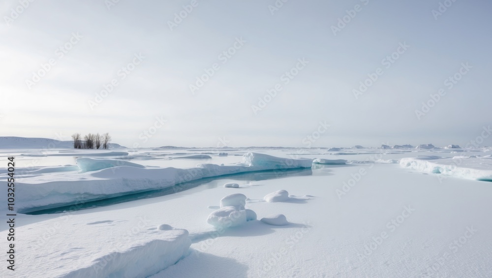 Icy winter landscape with frozen snow and ice. Icy winter landscape with frozen snow and ice.