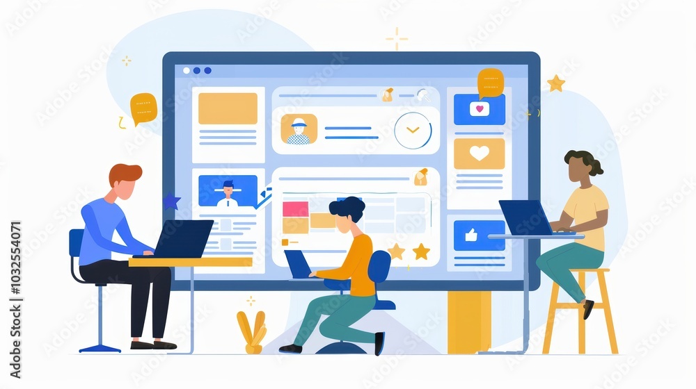 Digital Marketing Team Planning Social Media Content for Product Launch Campaign Digital Marketing Team Planning Social Media Content for Product Launch Campaign