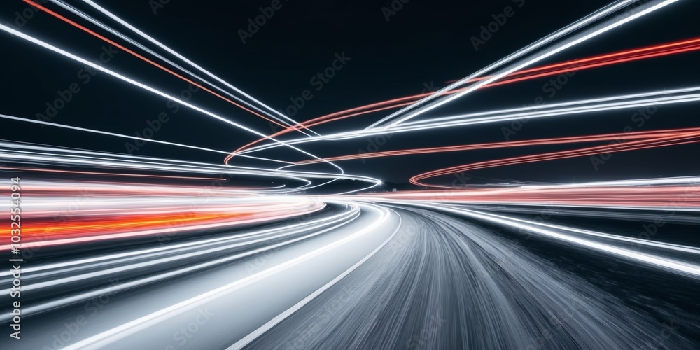 Speed Motion Abstract Background In The Dark Night Light Lines. Speed Motion Abstract Background In The Dark Night Light Lines.