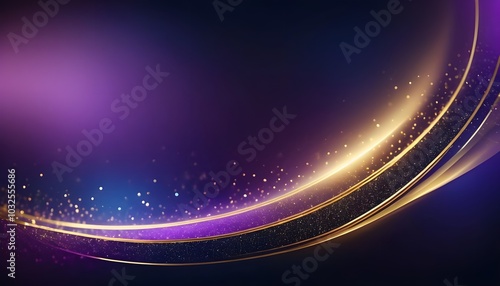 abstract Elegant blue-white-purple background with golden lines decoration