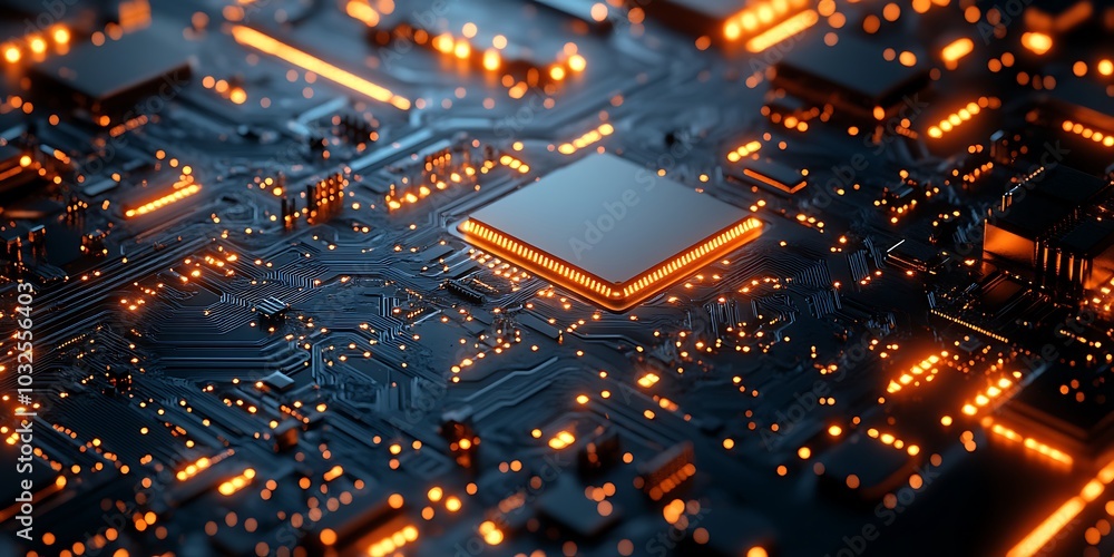 Obraz premium Technology microchip background